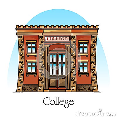 College building or university campus, academy Vector Illustration