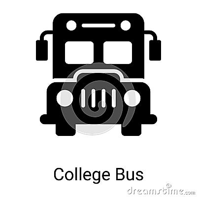 college buss glyph icon Vector Illustration