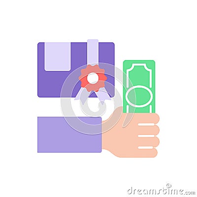 College cost vector flat color icon Vector Illustration