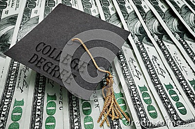 College Degree graduate money Stock Photo