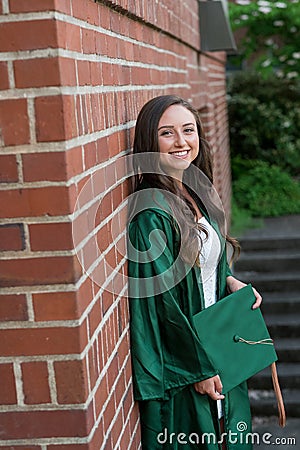 College Graduation Photo on University Campus Stock Photo