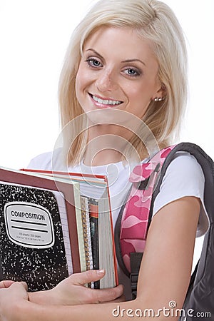 College or High school schoolgirl woman student Stock Photo