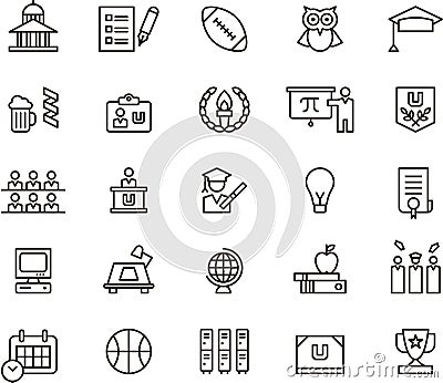 College icons and symbols Vector Illustration