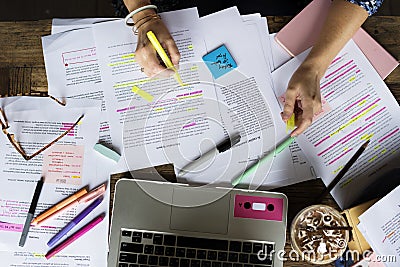 College People Study Learning Reading Lecture Notes Stock Photo