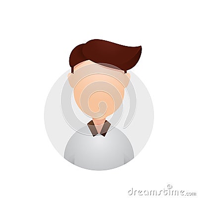 College student avatar head face plain icon illustration Vector Illustration