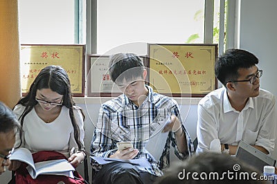 College students in meeting Editorial Stock Photo