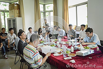 College teachers and students in meeting 2 Editorial Stock Photo