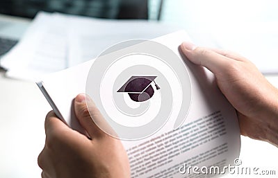 College or university application or letter from school. Stock Photo