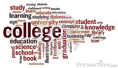 College word cloud Stock Photo