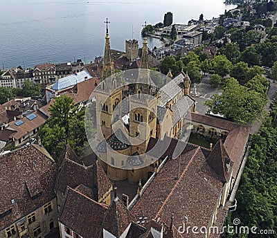 Collegial church in Neuchatel 3 Stock Photo