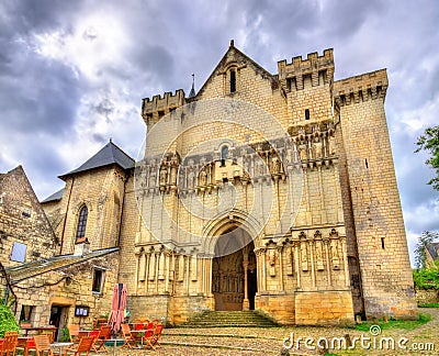 Collegiale Saint-Martin de Candes, a church on the bank of the Vienne, France Stock Photo
