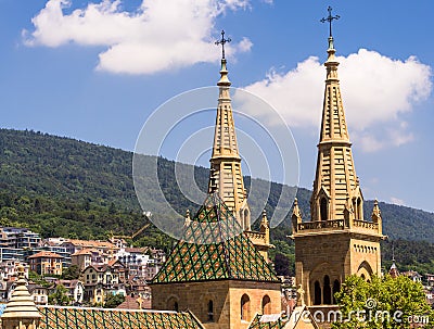 Collegiate Church in Neuchatel, Switzerland Stock Photo