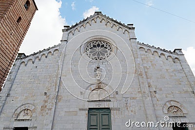 The Collegiate Church of San Martino in Pietrasanta . Tuscany, Italy Stock Photo