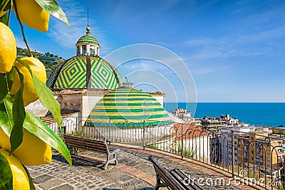 Church in Maiori on Amalfi coast in province of Salerno, Campania, Italy Stock Photo