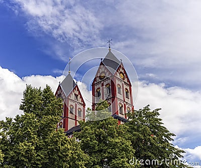 Collegiate Church of St. Bartholomew, Liege, Belgium Stock Photo