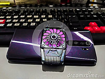 Cooler ipad phone purple Stock Photo