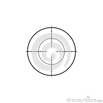 Collimator sight icon. Military sniper rifle target crosshairs Vector Illustration