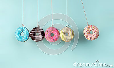 Collision balls made from donuts Stock Photo
