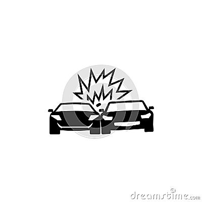 Collision Cars Flat Vector Icon Vector Illustration