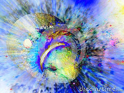 Collision of Planets Stock Photo