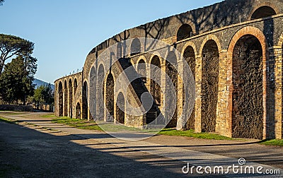 Colloseum of famous Pompeii city, Italy Stock Photo