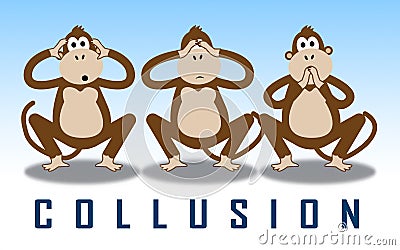 Collusion Report Monkeys Showing Russian Conspiracy Or Criminal Collaboration 3d Illustration Stock Photo