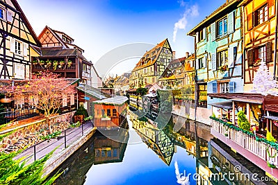 Colmar, Alsace, France - Little Venice Stock Photo