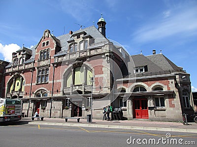 Colmar, 8th august: La Gare or Railway Station Building from Colmar town of Alsace region in France Editorial Stock Photo