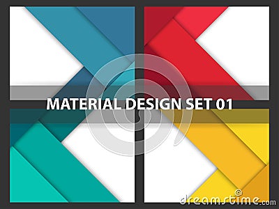 Coloful Abstract background material design collection, geometric shape background template for website collection Vector Illustration