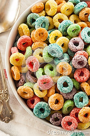 Coloful Fruit Cereal Loops Stock Photo