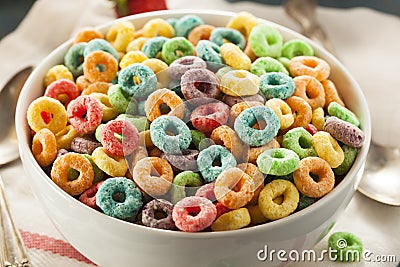 Coloful Fruit Cereal Loops Stock Photo