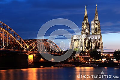 Cologne Cathedral and Hohencollernbridge Stock Photo