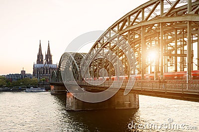 Cologne, Germany. Image of Cologne with Cologne Cathedral Stock Photo