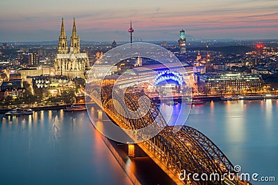 Cologne, Germany. Image of Cologne with Cologne Cathedral Editorial Stock Photo