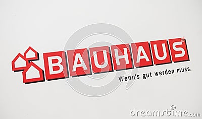 COLOGNE, GERMANY SEPTEMBER, 2017: Bauhaus shop Logo. Headquartered in Switzerland, Bauhaus is famous and one of the biggest chains Editorial Stock Photo