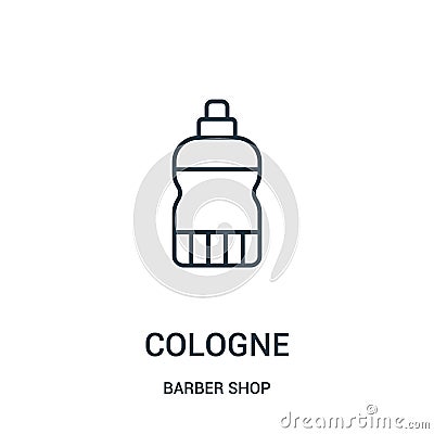 cologne icon vector from barber shop collection. Thin line cologne outline icon vector illustration Vector Illustration