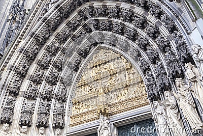 Cologne, the medieval portal, main entrance of the Dome Stock Photo