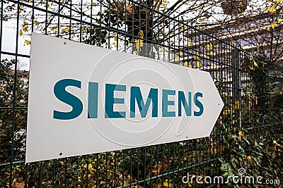 Cologne, North Rhine-Westphalia/germany - 02 12 18: siemens building sign in cologne germany Editorial Stock Photo