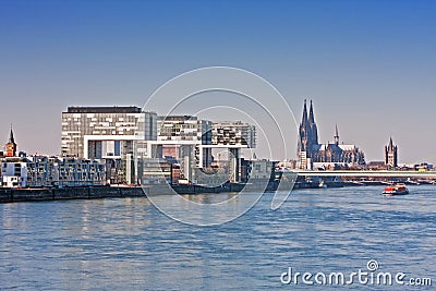 Cologne, Riverfront Editorial Stock Photo