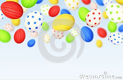 Cololrful Easter eggs falling Stock Photo