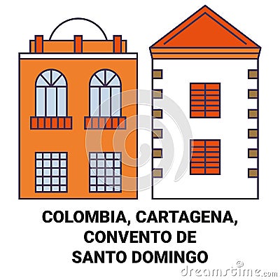 Colombia, Cartagena, Convento De Santo Domingo travel landmark vector illustration Vector Illustration