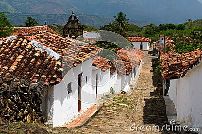 Colombia, Colonial village of Guane Stock Photo