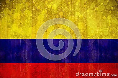 Colombia flag in grunge effect Stock Photo