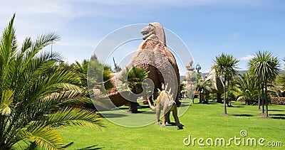 Colombia Jaime Duque park palm trees and dinosaurs Editorial Stock Photo