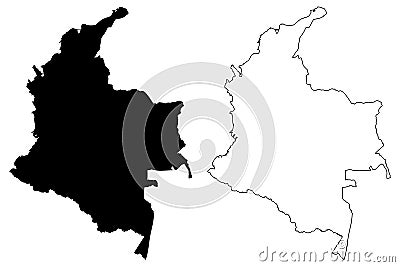 Colombia map vector Vector Illustration