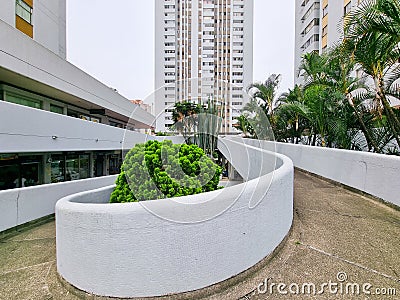Colombia, Medellin, downtown modern architecture and gardens Editorial Stock Photo