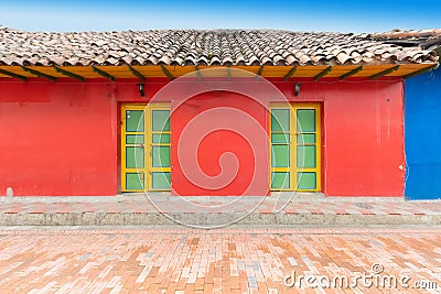 Colombia Nemocon typical colonial house Stock Photo