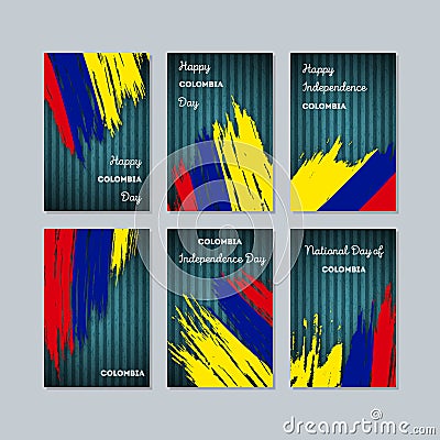 Colombia Patriotic Cards for National Day. Vector Illustration