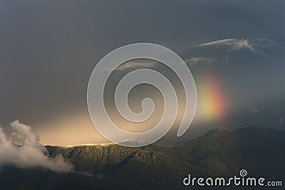 Colombia - rainbow over the rainforest in the Sierra Nevada de Santa Marta Stock Photo