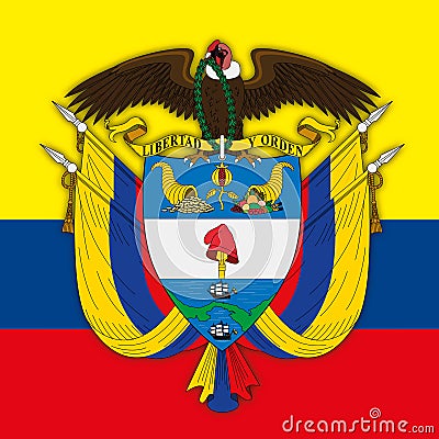 Colombia Republic coat of arms Vector Illustration